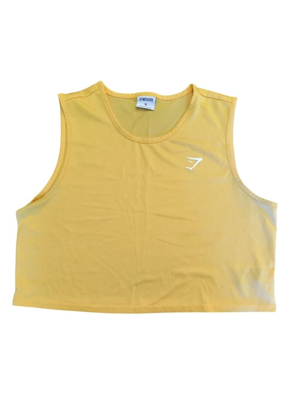 Gymshark Gold Cropped Tank Top XL 100% Recycled Polyester Athletic Fit